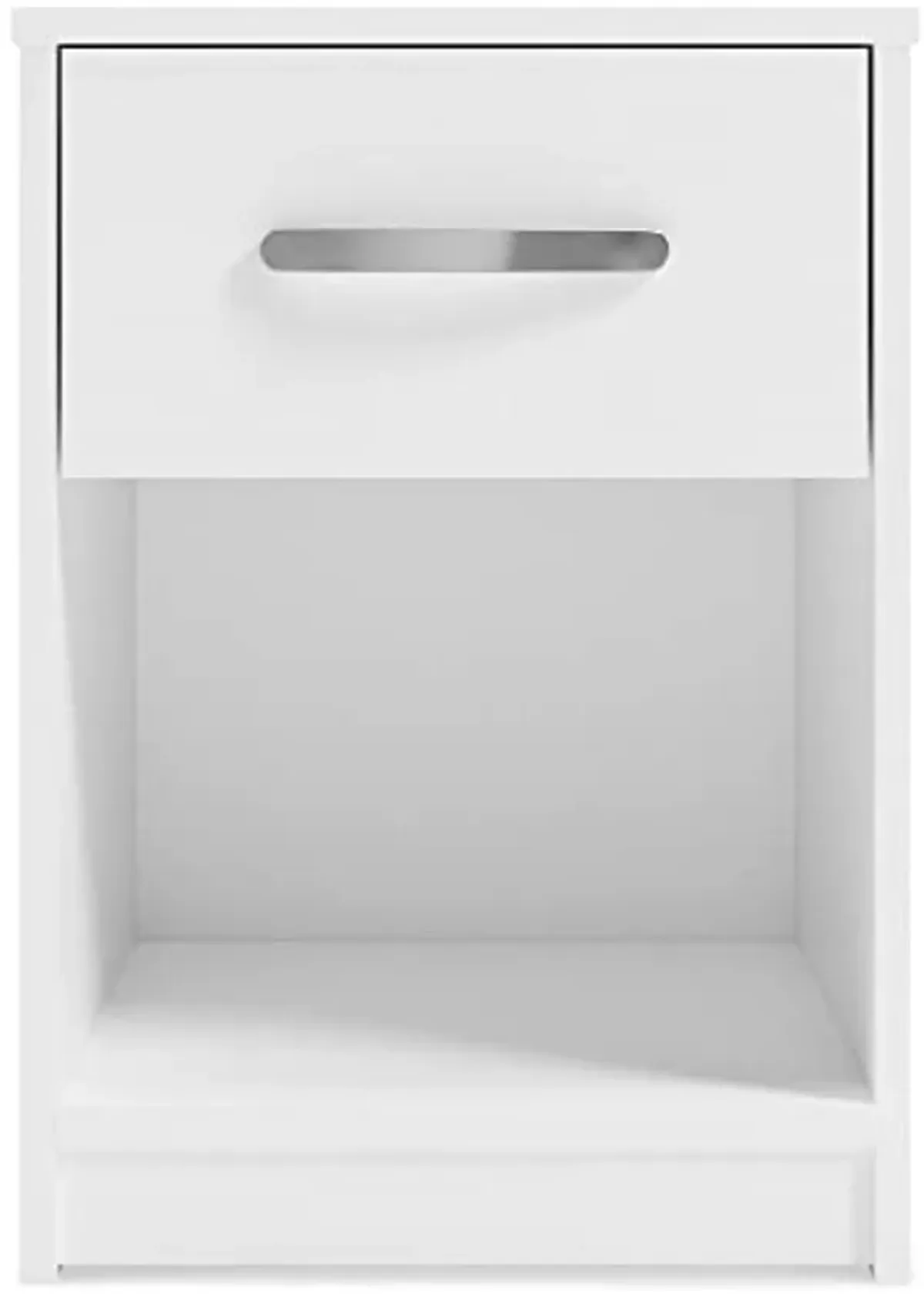 Signature Design by Ashley Flannia Contemporary 1 Drawer Nightstand with Open Cubby, 22.13" Tall, White