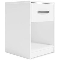Signature Design by Ashley Flannia One Night Stand 1 Drawer Nightstand, 20" W x 15" D x 23" H, White
