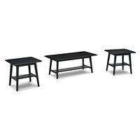 Signature Design by Ashley Westmoro Modern 3-Piece Table Set, Includes 1 Coffee Table and 2 End Tables, Black
