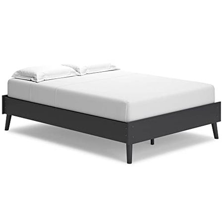 Signature Design by Ashley Charlang Modern Platform Bed, Full, Black