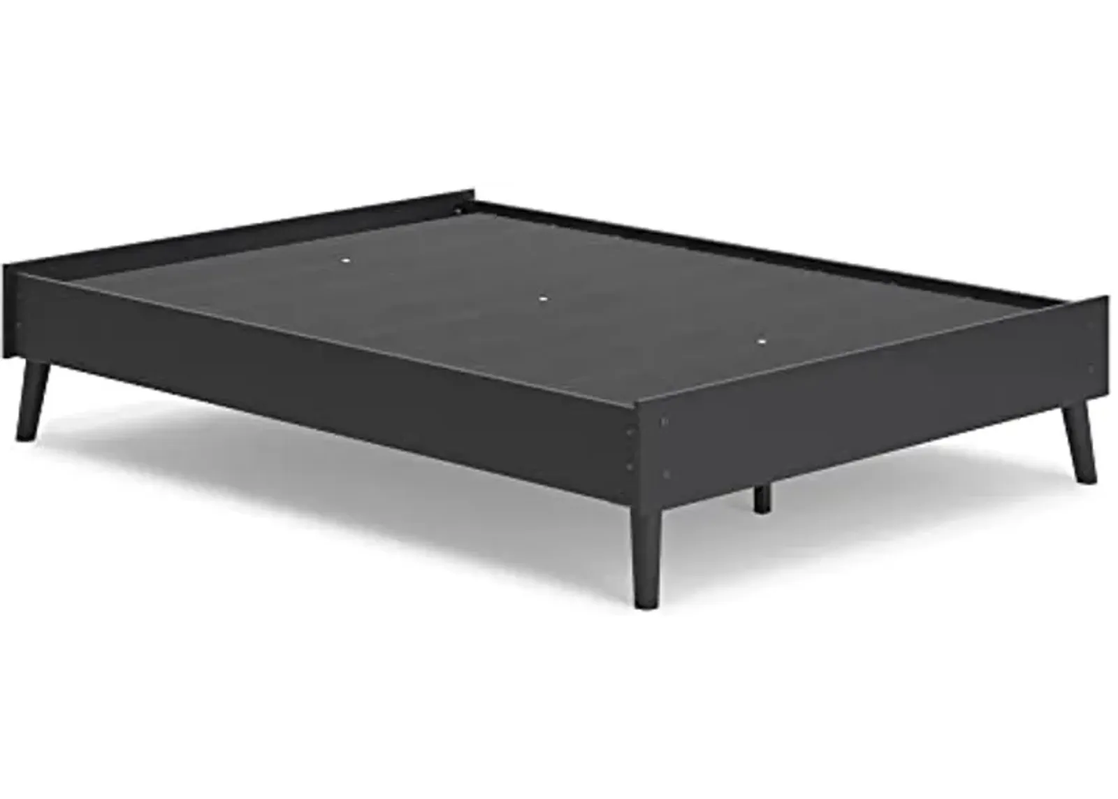 Signature Design by Ashley Charlang Modern Platform Bed with Splay Legs, Full, Black