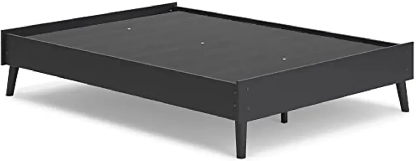 Signature Design by Ashley Charlang Modern Platform Bed with Splay Legs, Full, Black