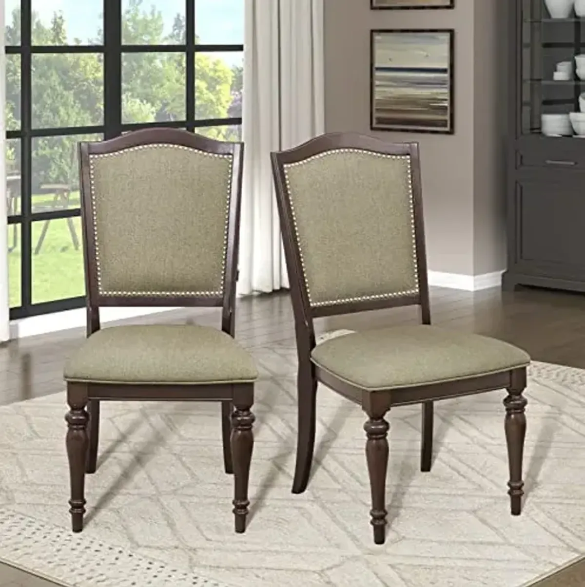 Lexicon Fullerton Dining Chair (Set of 2), Dark Cherry