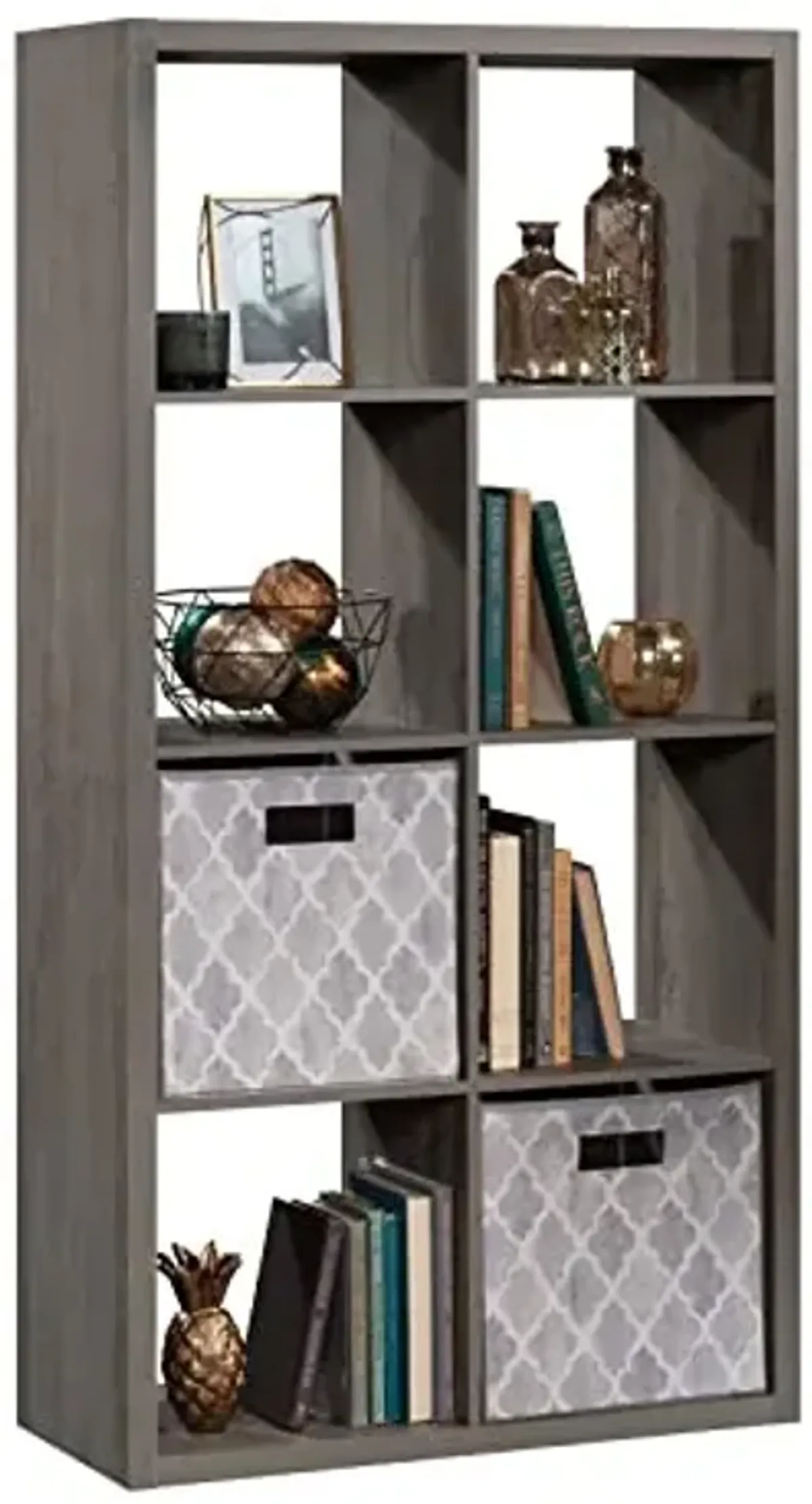 Sauder Miscellaneous Storage 8-Cube Organizer Storage Bookshelf/Book Shelf, Mystic Oak Finish