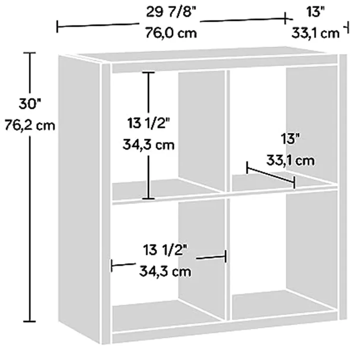 Sauder Miscellaneous Storage 4-Cube Organizer Storage Bookcase/Pantry cabinets, Rural Pine