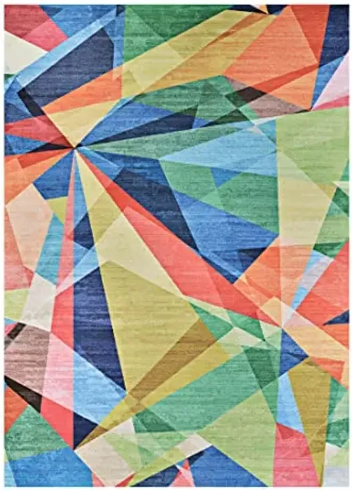 Couristan Rainbow Indoor Area Rug – 5' x 8' in Multi, Durable Digitally Printed Geometric Design Rug – Living Room, Bedroom or Dining Home Decor