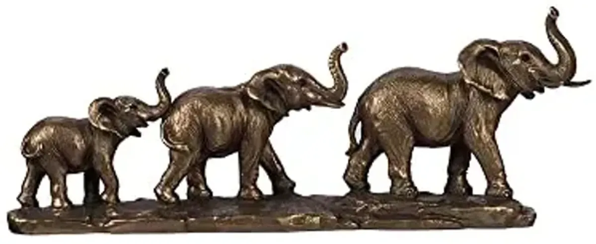 Wayborn Copper 100% Polyresin Elephant Family Statue 17.9″L X 3.1″W X 3.9″H