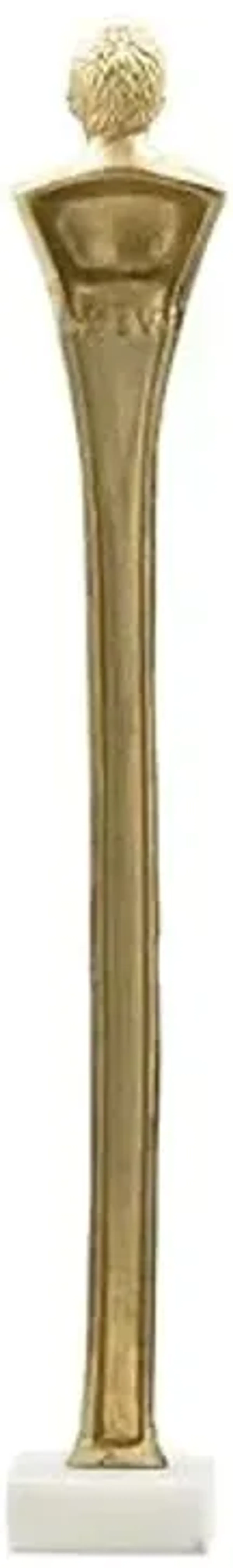 Wayborn Gold, White 80% Aluminum, 20% Marble Large Statue with Marble Base 5.5″L X 5.5″W X 32″H