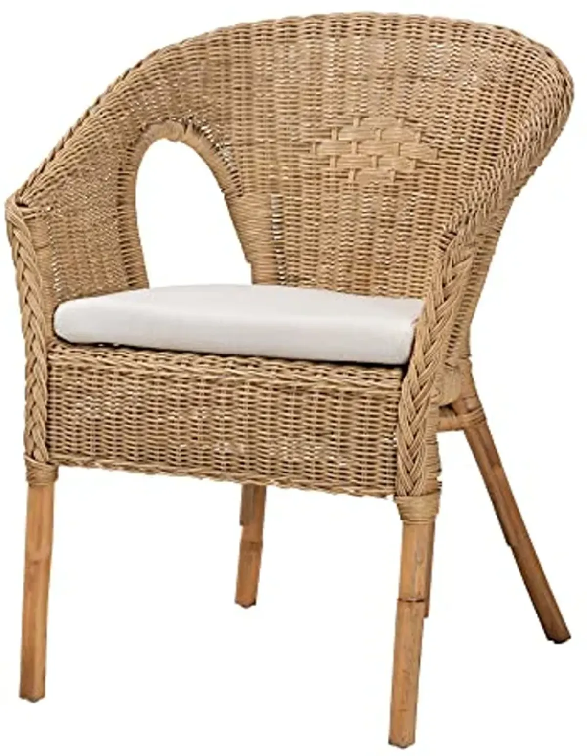 Baxton Studio Abbey Natural Rattan Living Room, 3-Piece Set