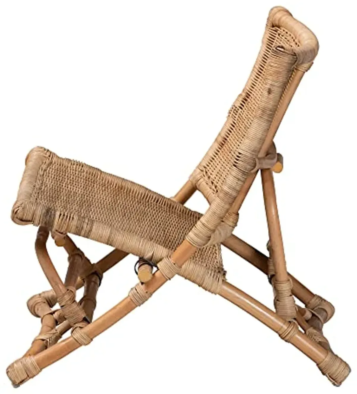 Baxton Studio Herrara Natural Rattan Foldable Chair, One Size