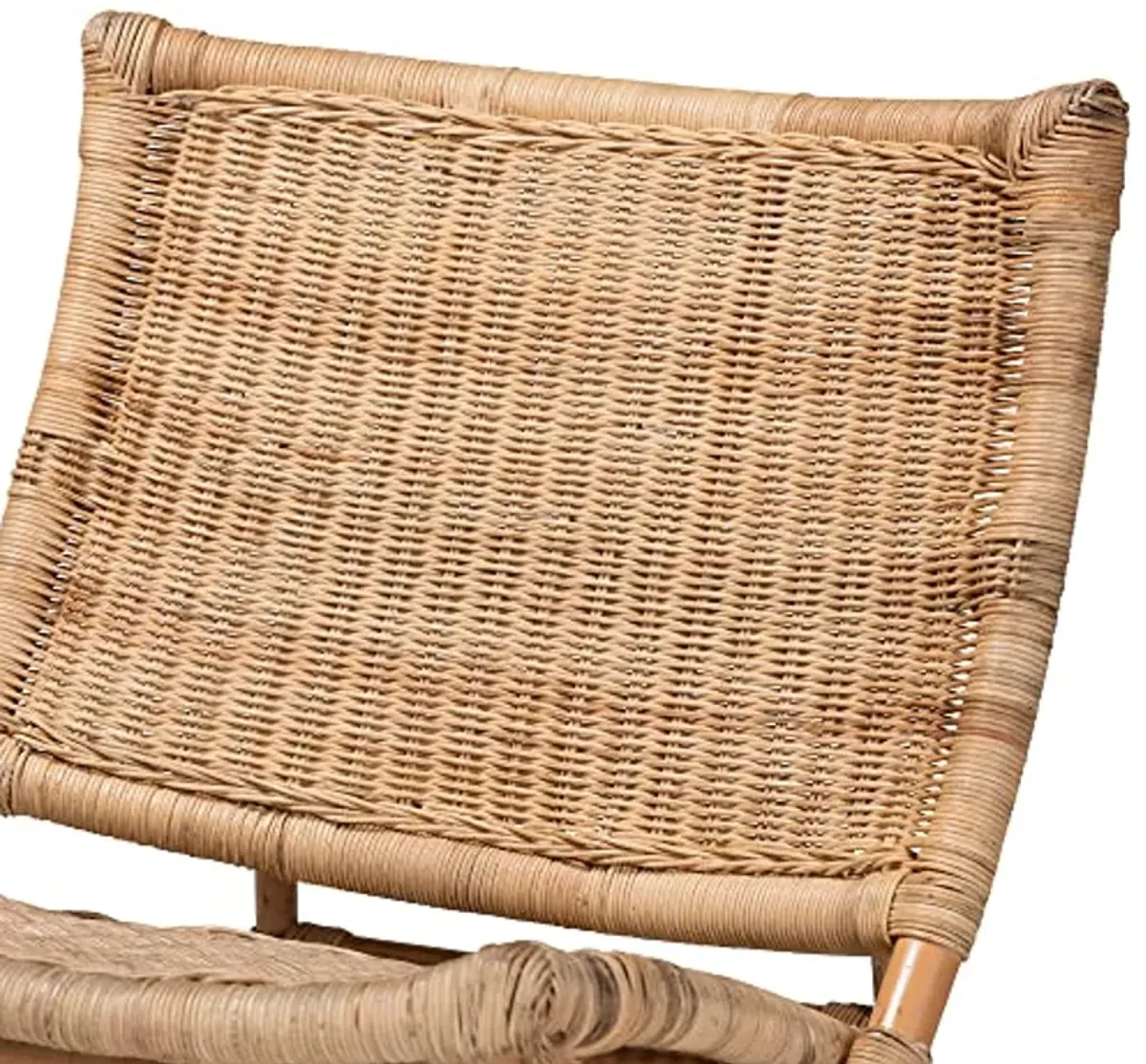 Baxton Studio Herrara Natural Rattan Foldable Chair, One Size