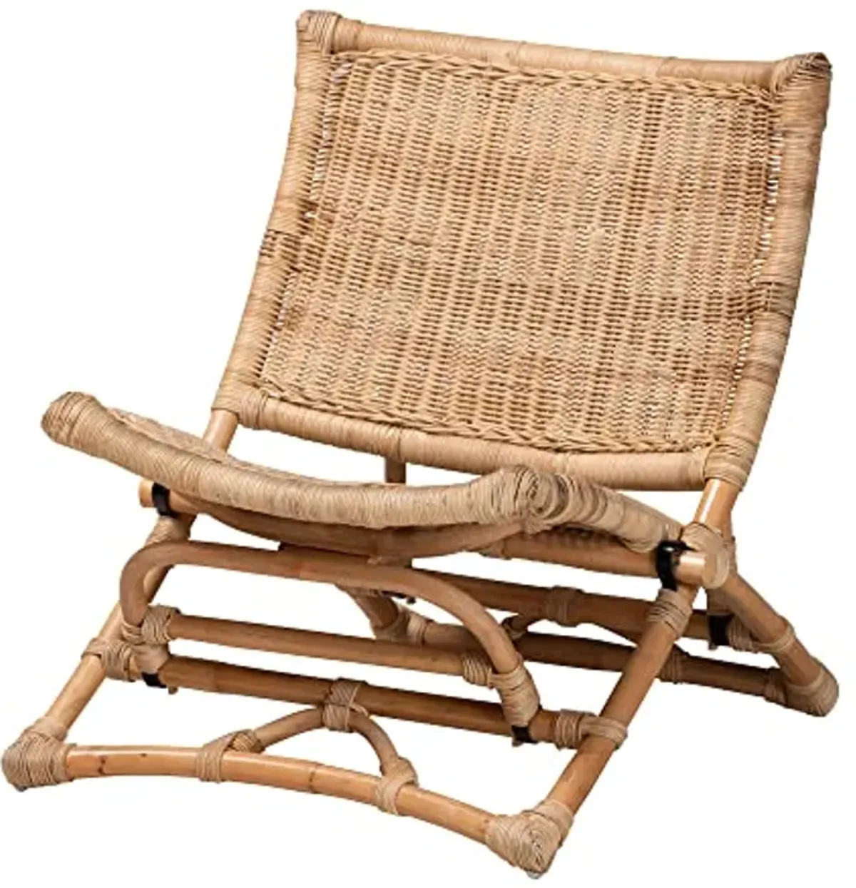 Baxton Studio Herrara Natural Rattan Foldable Chair, One Size