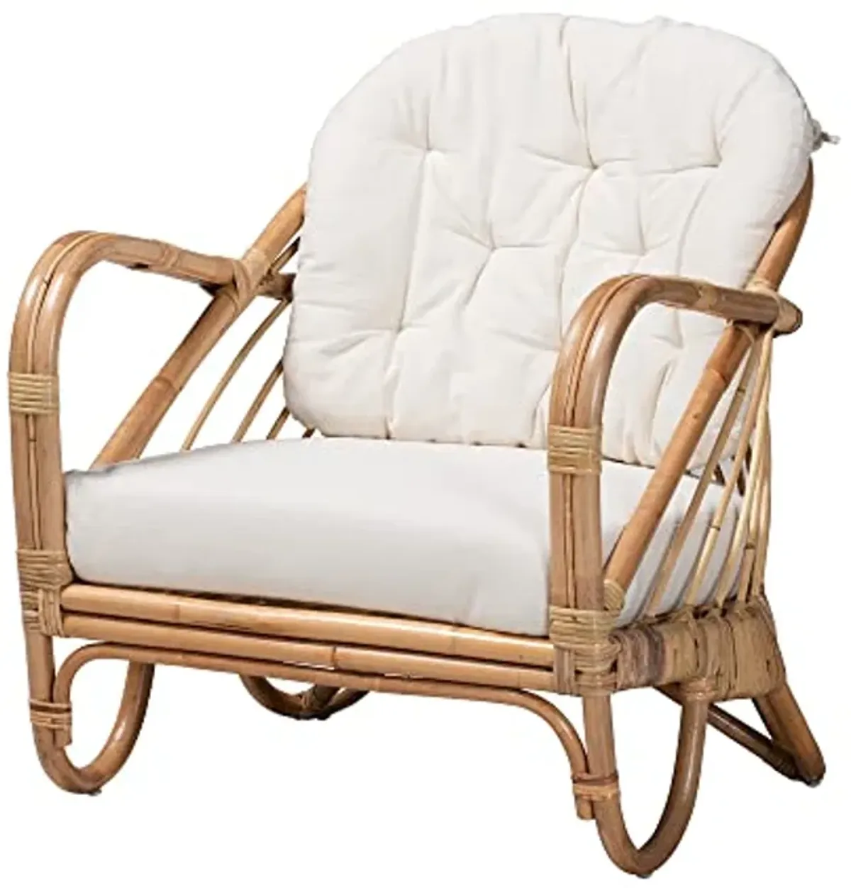 Baxton Studio Aliane Natural Rattan Living Room, 4-Piece Set