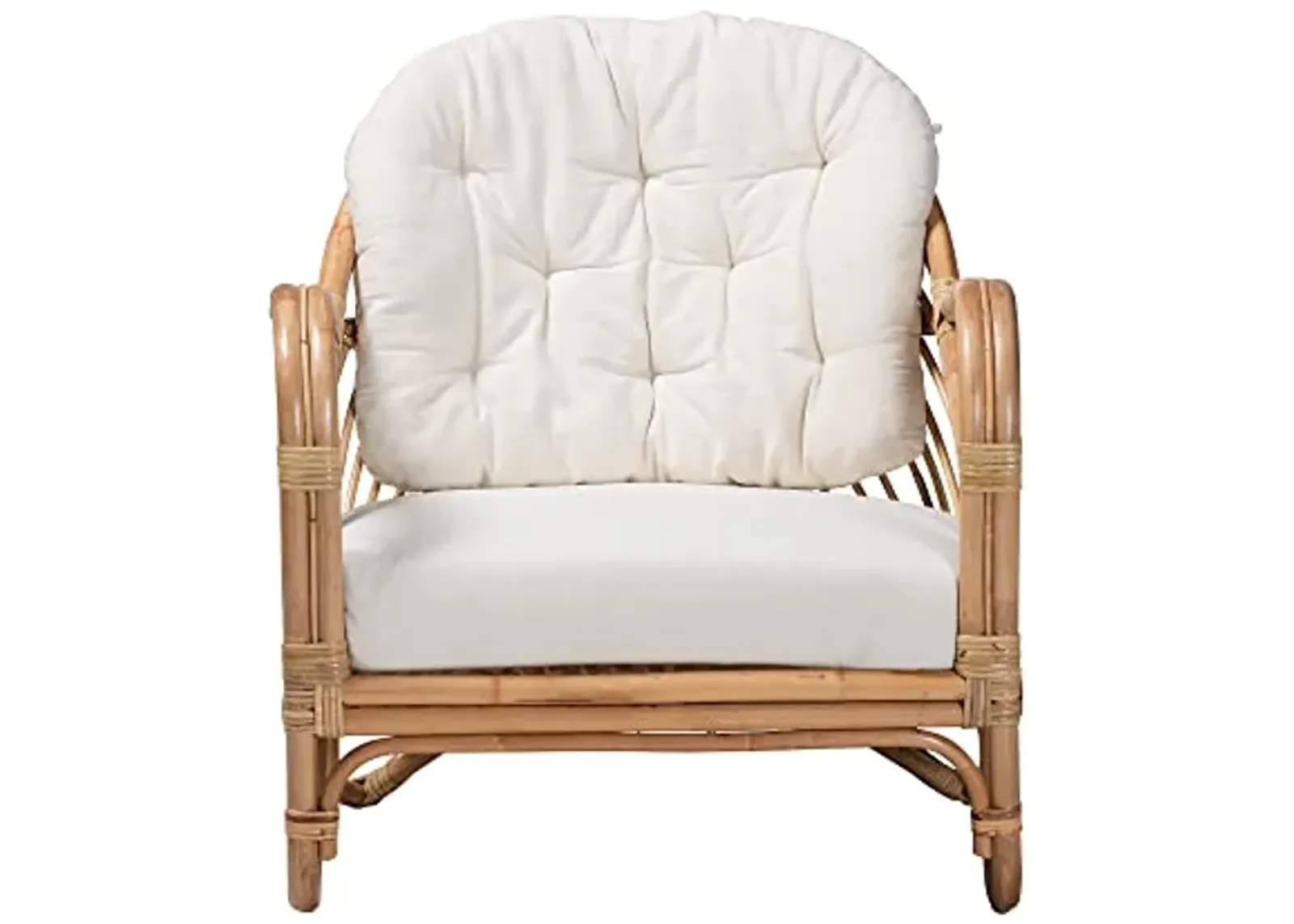 Baxton Studio Aliane Natural Rattan Armchair, One Size