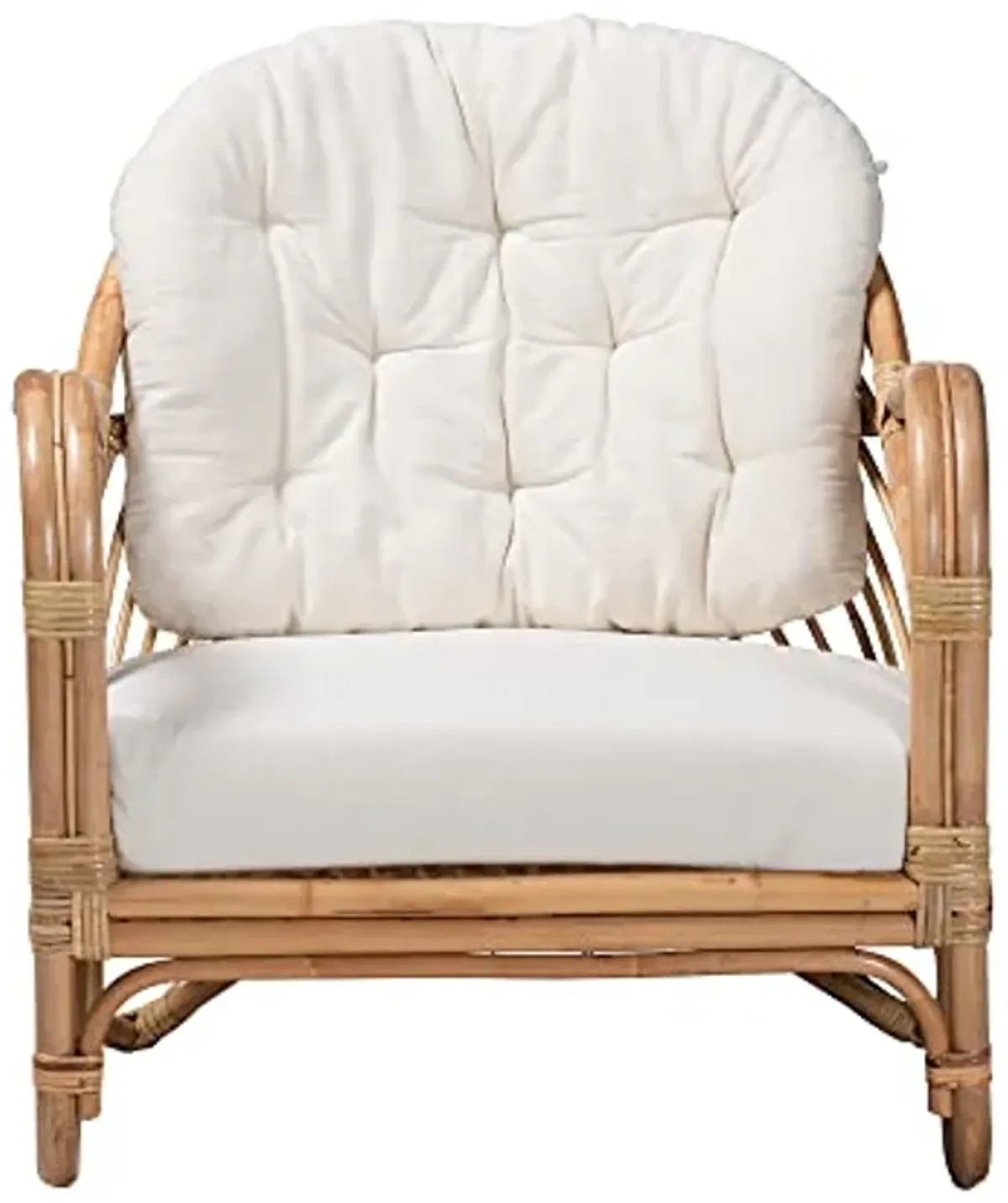 Baxton Studio Aliane Natural Rattan Armchair, One Size