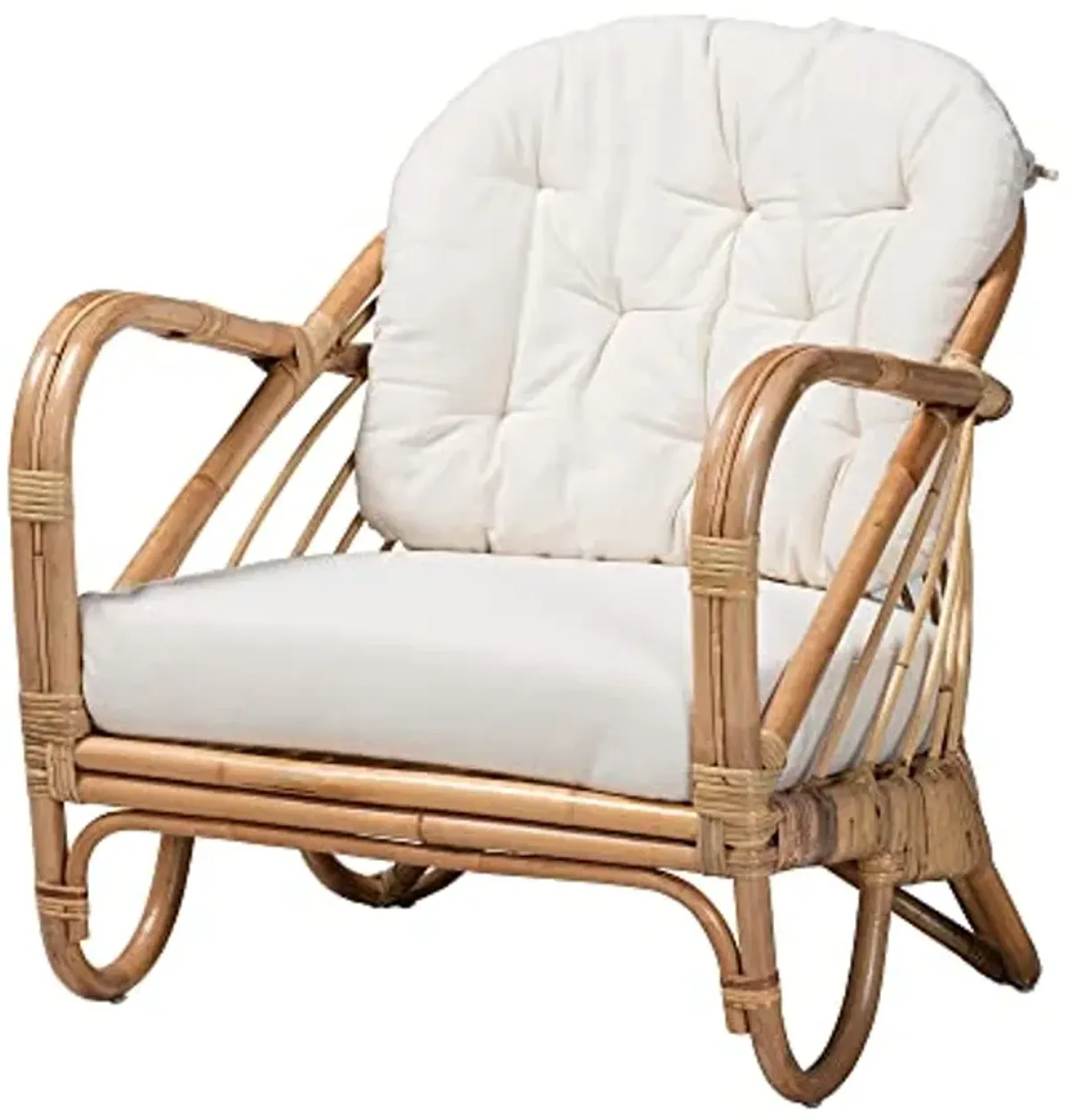 Baxton Studio Aliane Natural Rattan Armchair, One Size