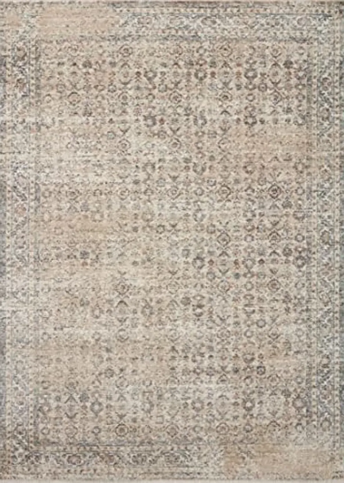 Loloi Angela Rose Blake Collection BLA-04 Beige/Denim 4'-0" x 5'-7", .25" Pile Height, Fringe, Accent Rug