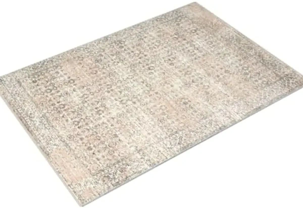 Loloi Angela Rose Blake Collection BLA-04 Beige/Denim 4'-0" x 5'-7", .25" Pile Height, Fringe, Accent Rug