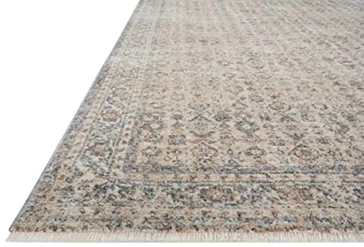 Loloi Angela Rose Blake Collection BLA-04 Beige/Denim 4'-0" x 5'-7", .25" Pile Height, Fringe, Accent Rug