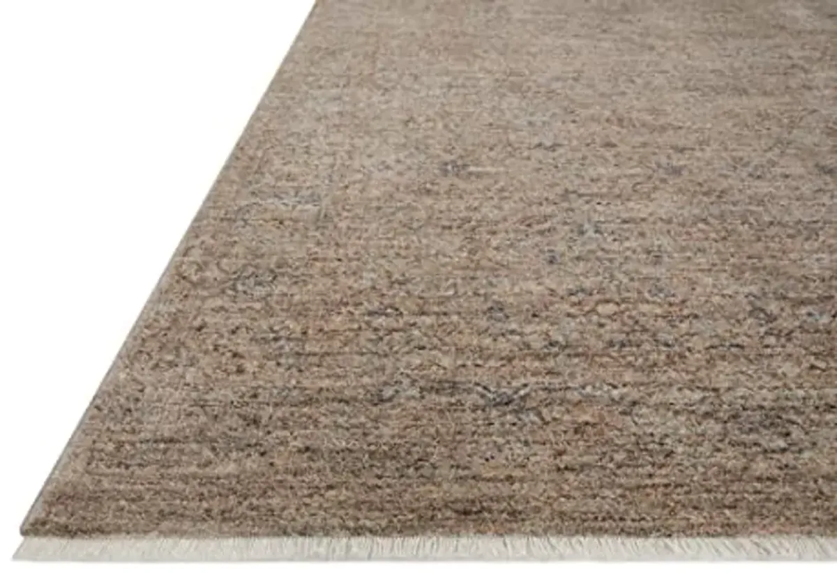 Loloi Angela Rose Blake Collection BLA-03 Taupe/Blue 2'-7" x 8'-0", .25" Pile Height, Fringe, Runner Rug