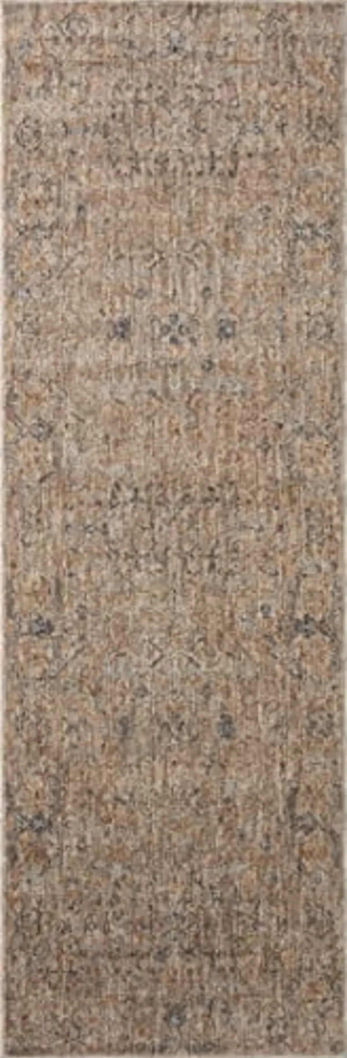 Loloi Angela Rose Blake Collection BLA-03 Taupe/Blue 2'-7" x 8'-0", .25" Pile Height, Fringe, Runner Rug