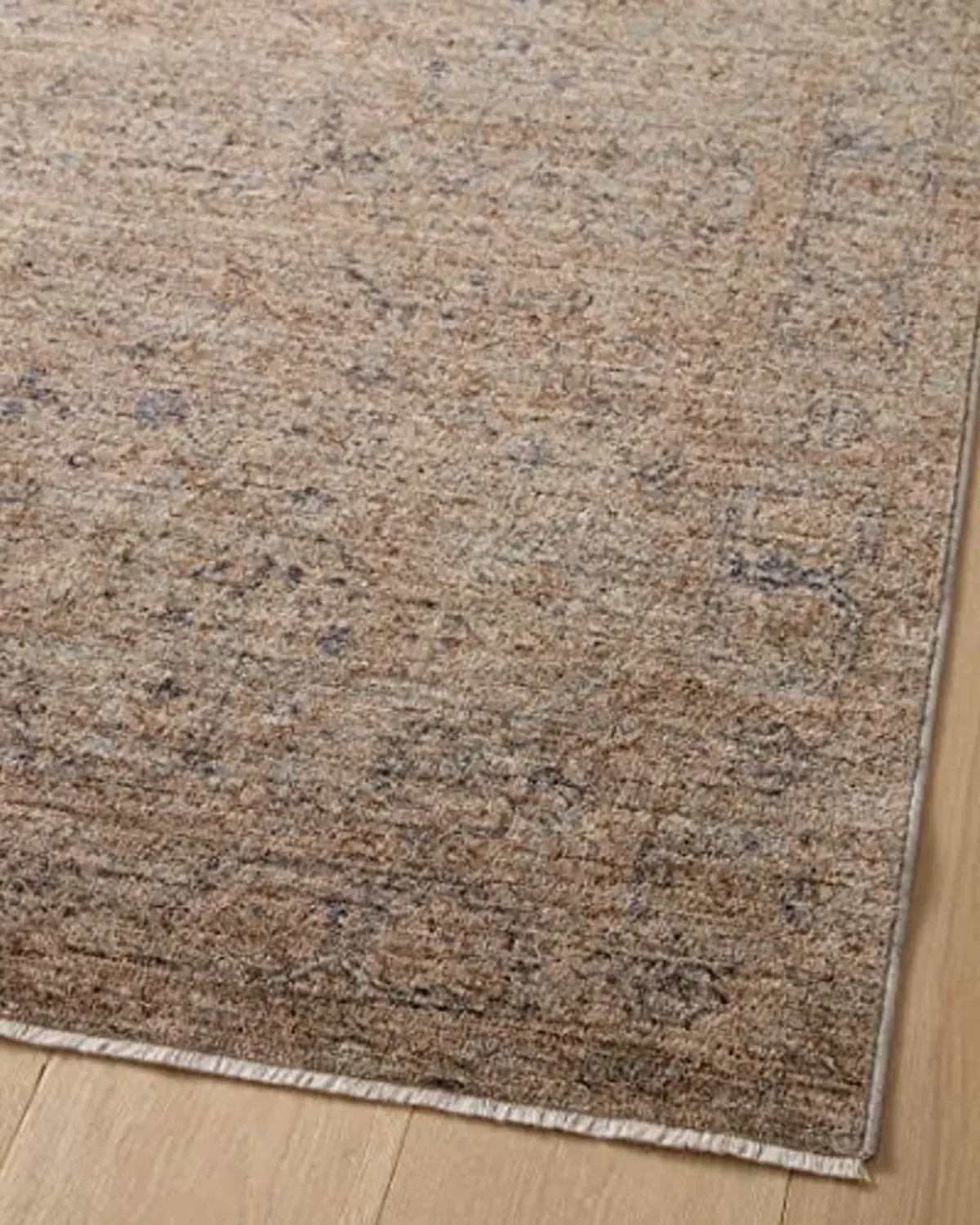 Loloi Angela Rose Blake Collection BLA-03 Taupe/Blue 2'-7" x 8'-0", .25" Pile Height, Fringe, Runner Rug