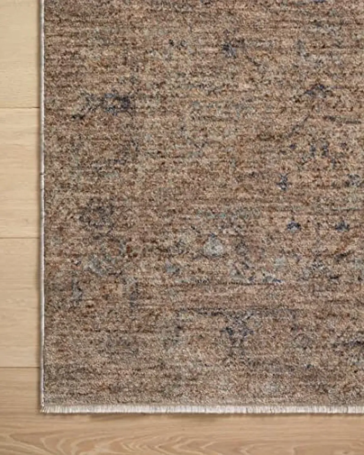 Loloi Angela Rose Blake Collection BLA-03 Taupe/Blue 2'-7" x 8'-0", .25" Pile Height, Fringe, Runner Rug