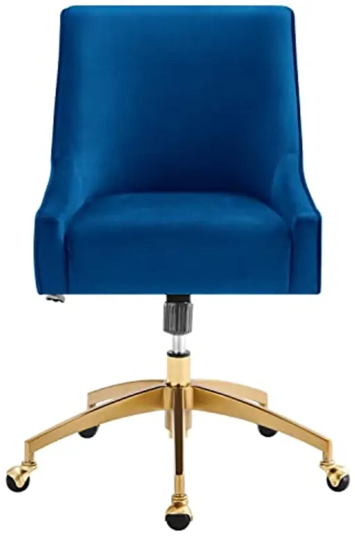 Modway Discern Modern Performance Velvet Swivel Office Chair in Navy/Gold