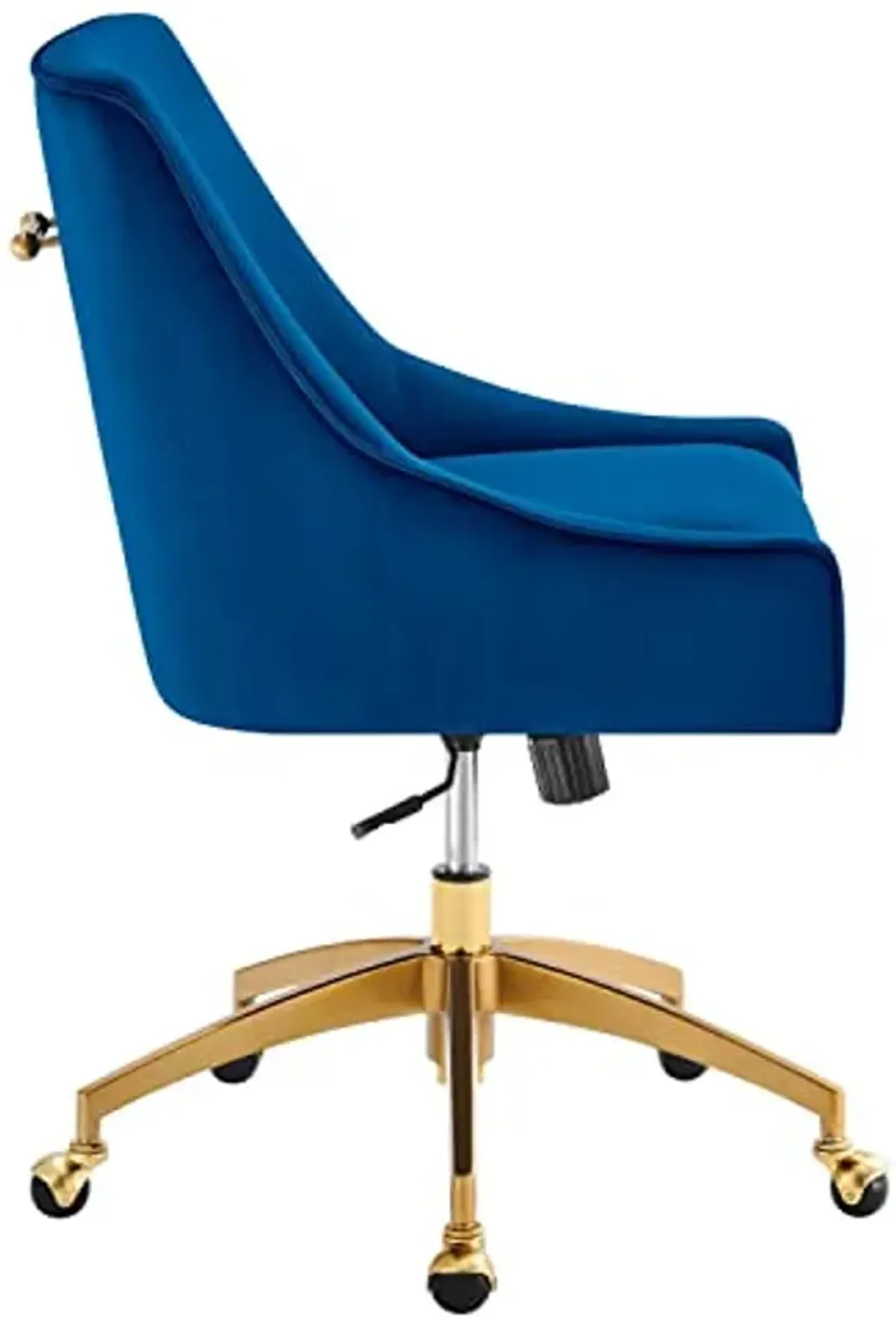 Modway Discern Modern Performance Velvet Swivel Office Chair in Navy/Gold