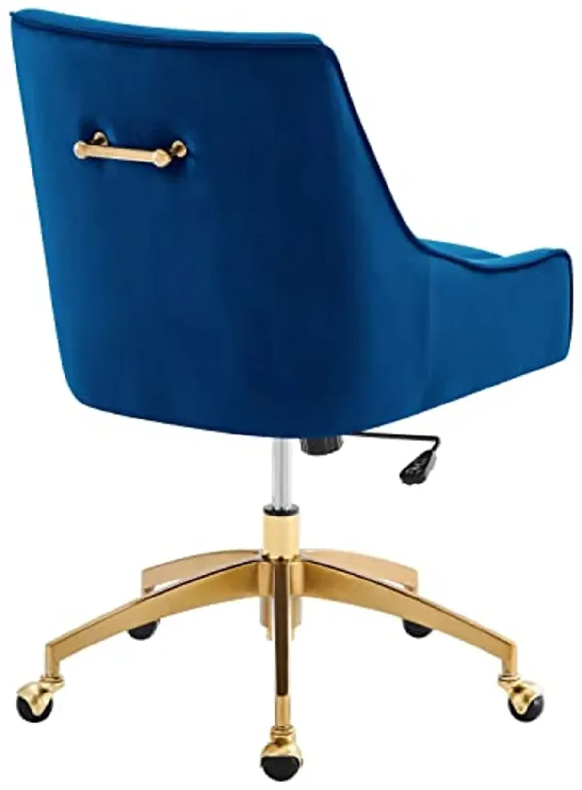 Modway Discern Modern Performance Velvet Swivel Office Chair in Navy/Gold