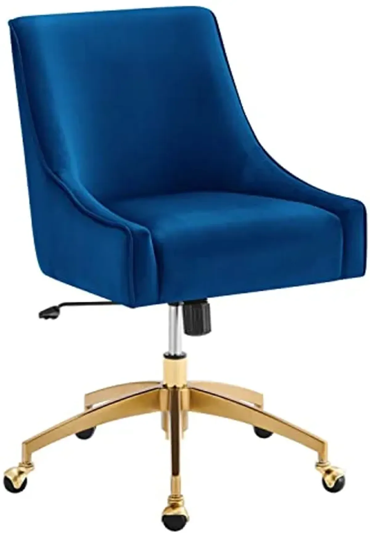 Modway Discern Modern Performance Velvet Swivel Office Chair in Navy/Gold