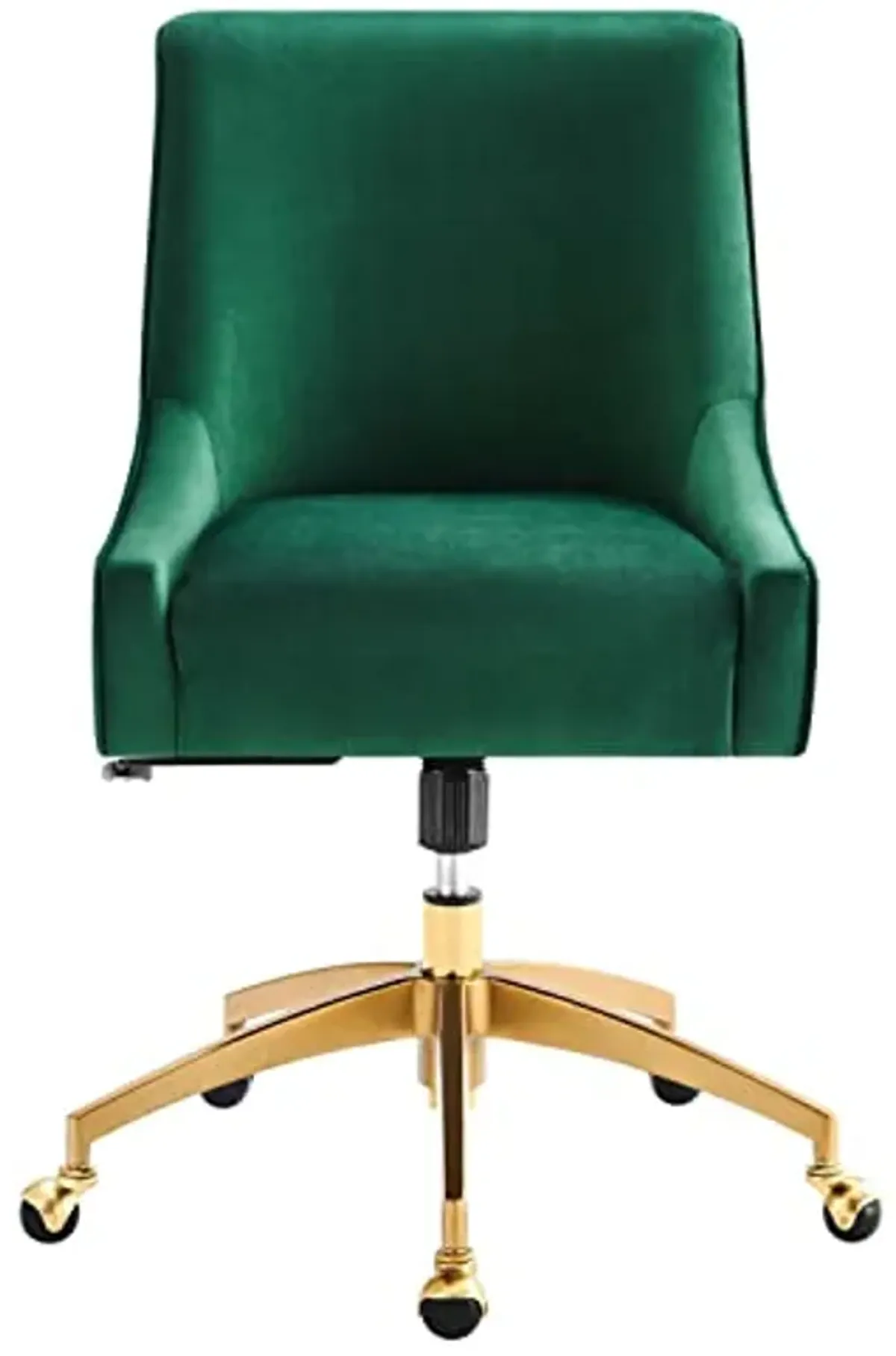 Modway Discern Modern Performance Velvet Swivel Office Chair in Green/Gold