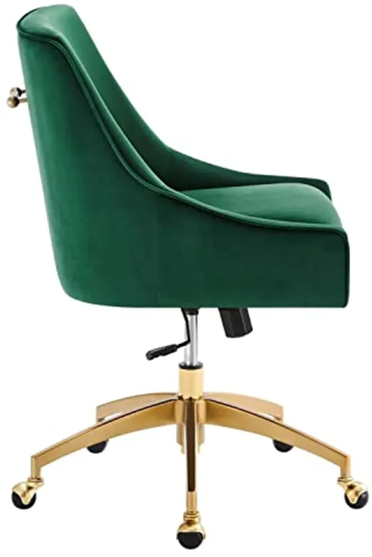 Modway Discern Modern Performance Velvet Swivel Office Chair in Green/Gold