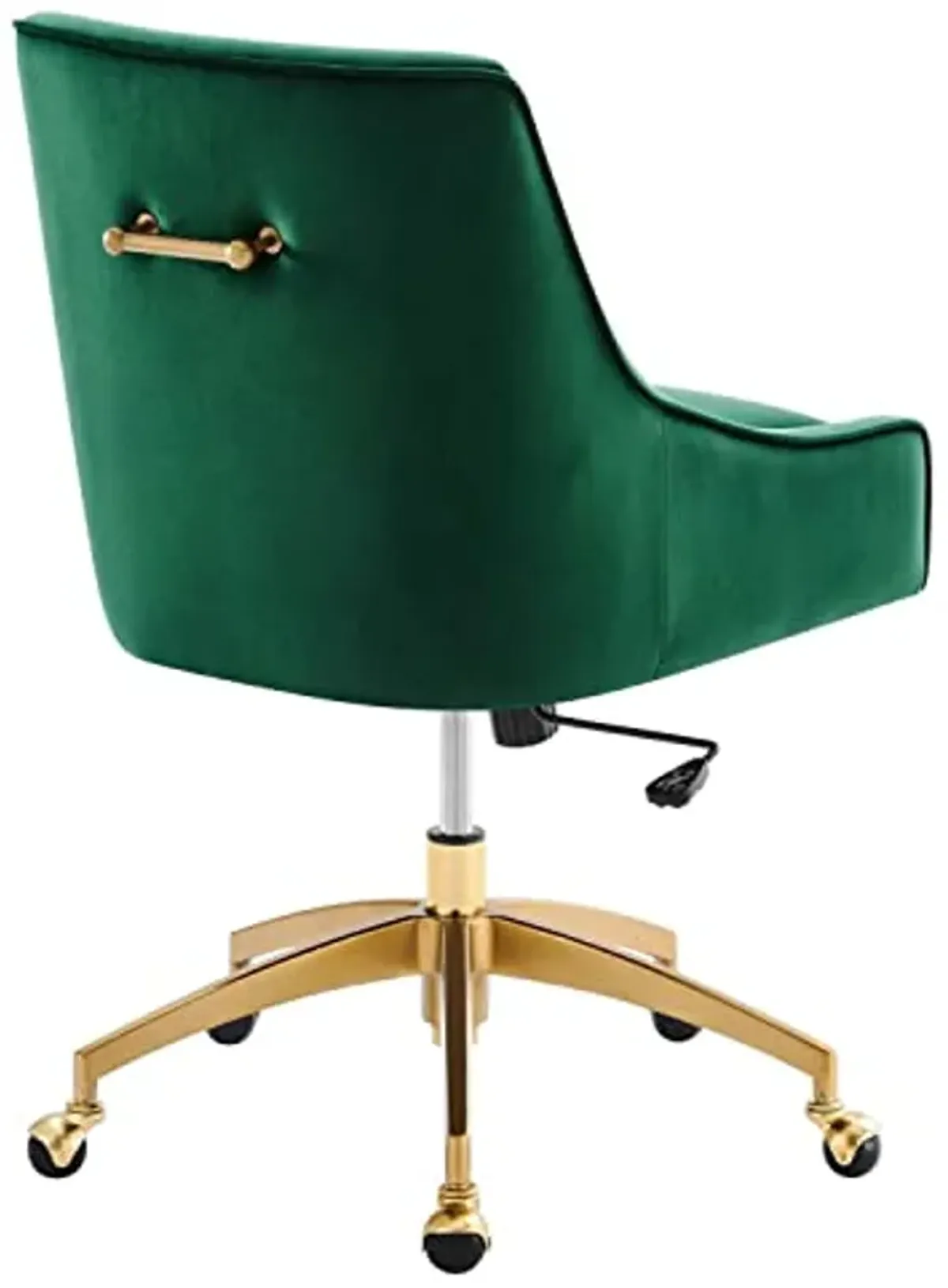 Modway Discern Modern Performance Velvet Swivel Office Chair in Green/Gold