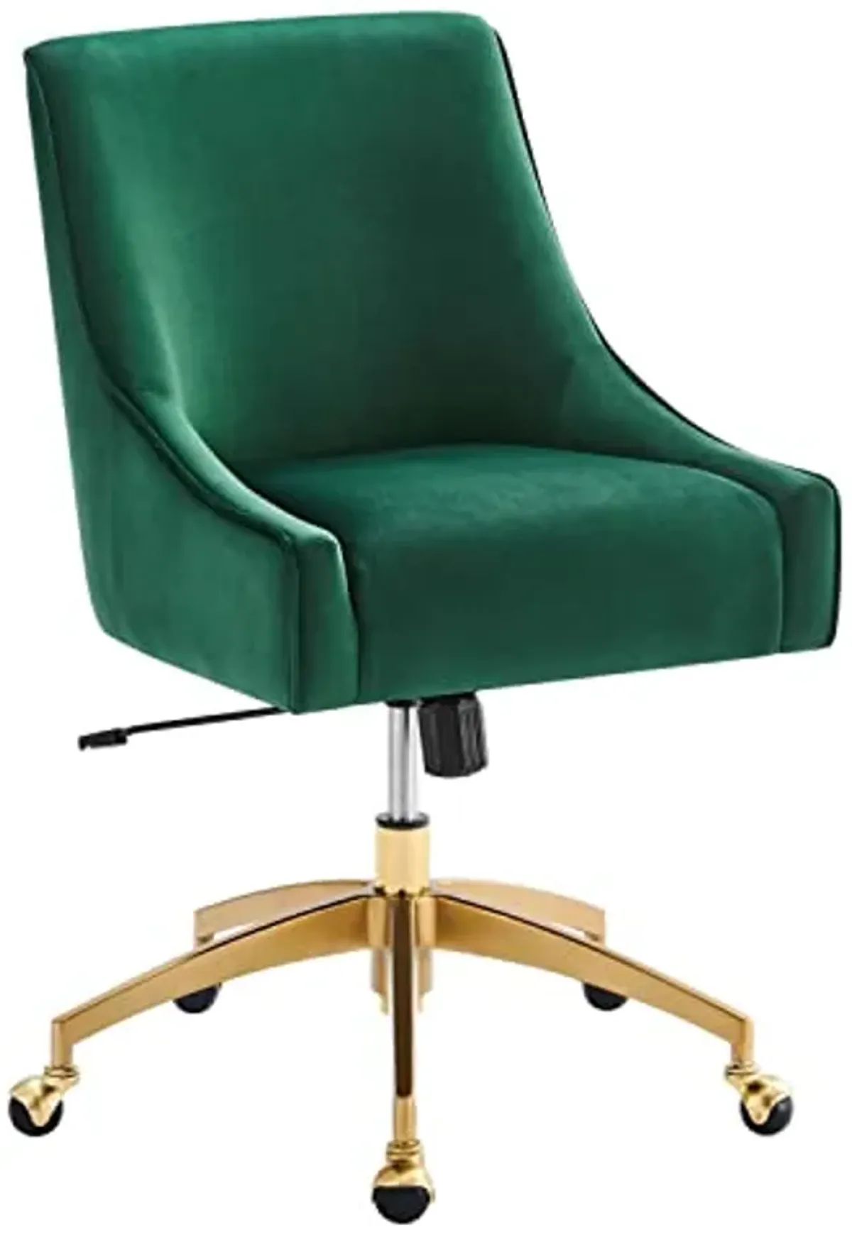 Modway Discern Modern Performance Velvet Swivel Office Chair in Green/Gold