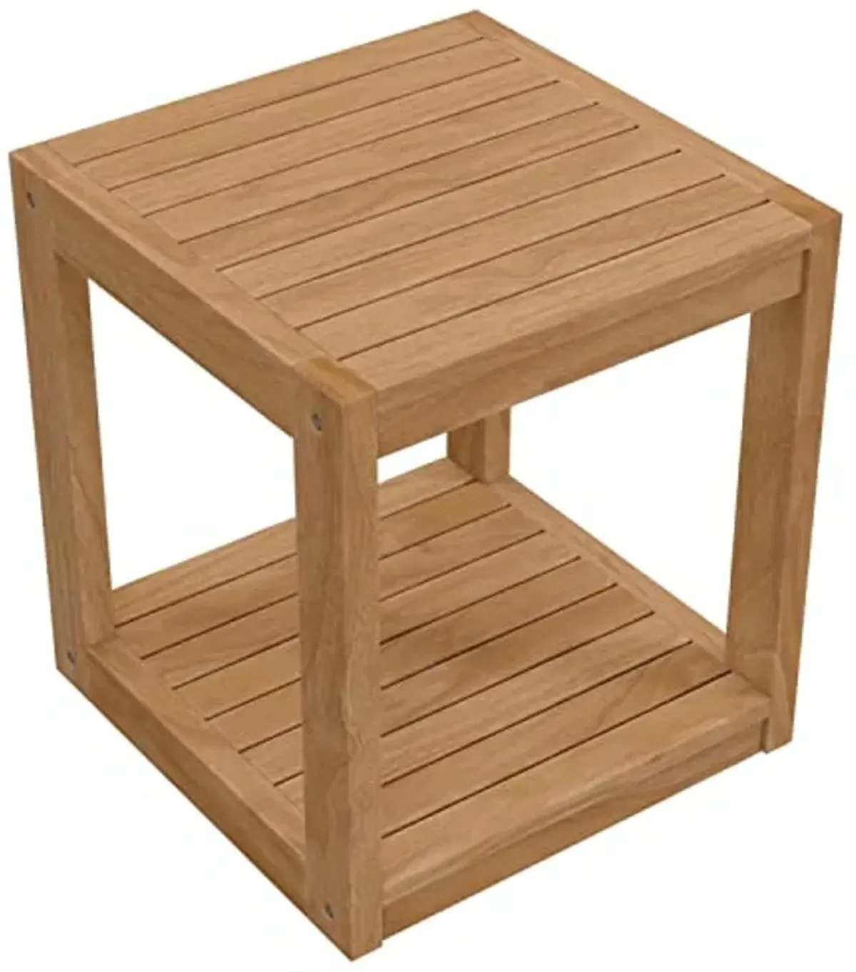 Modway Carlsbad Modern Teak Wood Outdoor Patio Side Table in Natural