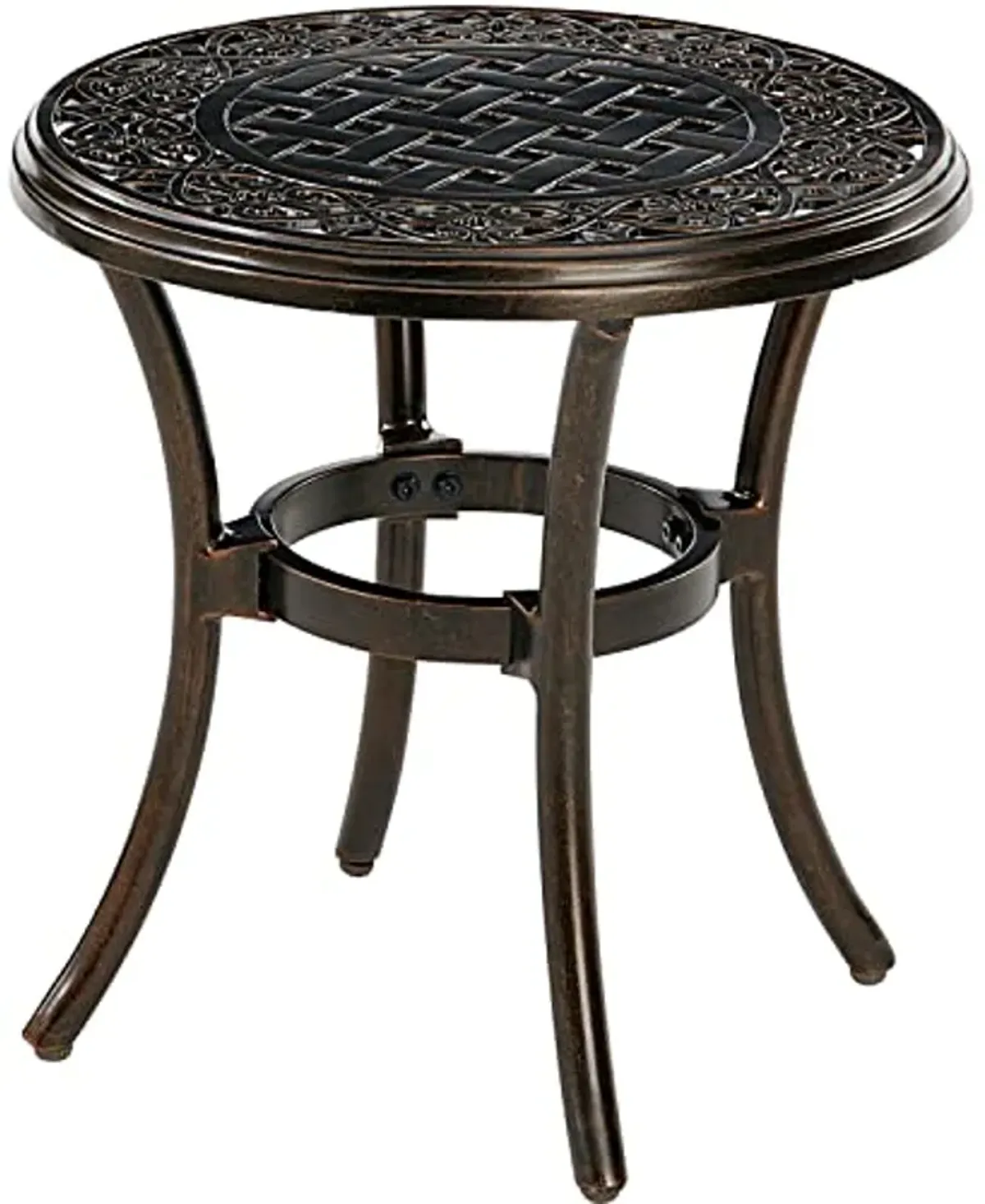 Traditions 18" Round Side End Table, Cast Aluminum, Bronze Finish, All-Weather