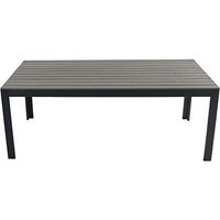 Hanover 40-in. x 78 Tucson 40" x 78" Outdoor Dining Table, Aluminum Frames with Faux Wood Top, Gray, All-Weather-TUCSDNTBL