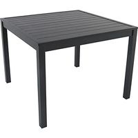 Hanover Naples 38" Square Outdoor Aluminum Slat Dining Table, Gray, All-Weather-NAPDNSQTBL-Gry, 1 Piece