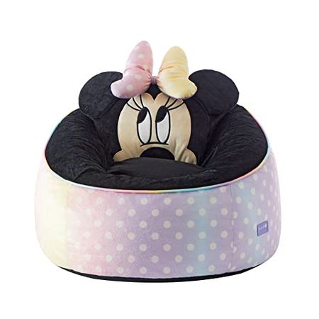 Idea Nuova Disney Minnie Mouse Hillside by pod Plush Kids Bean Bag Chair, 24" Hx24 Hx25 H, Large