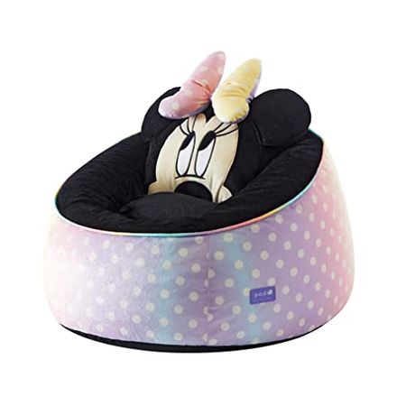 Idea Nuova Disney Minnie Mouse Hillside by pod Plush Kids Bean Bag Chair, 24" Hx24 Hx25 H, Large