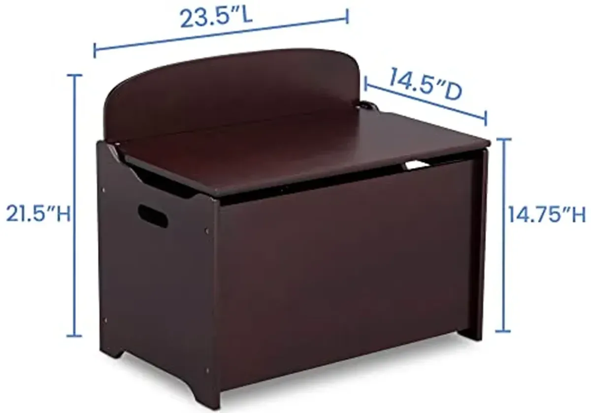 Delta Children MySize Chair Desk with Storage Bin + MySize Deluxe Toy Box, Dark Chocolate (Bundle)