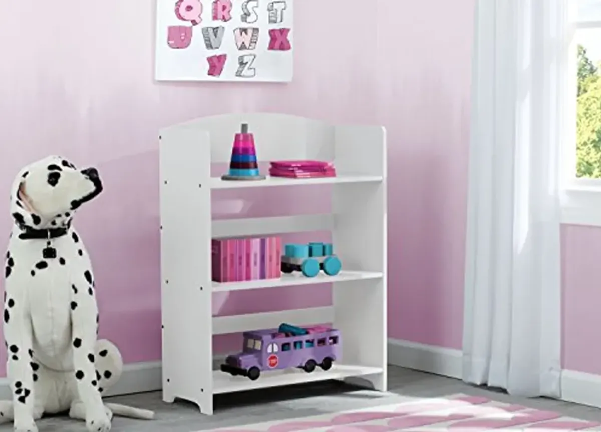 Delta Children MySize Chair Desk with Storage Bin + MySize Bookshelf, Bianca White (Bundle)