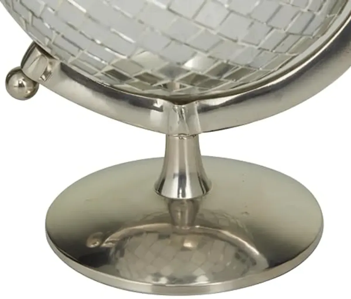 The Novogratz Stainless Steel Disco Ball Style Globe, 8" x 7" x 10", Silver