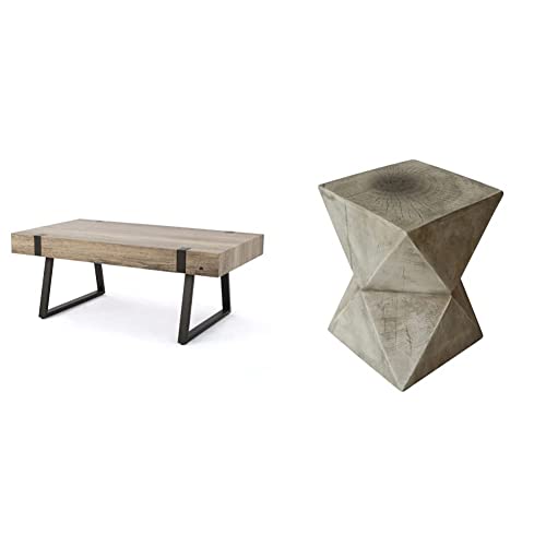 Christopher Knight Home Abitha Faux Wood Coffee Table, Canyon Grey
