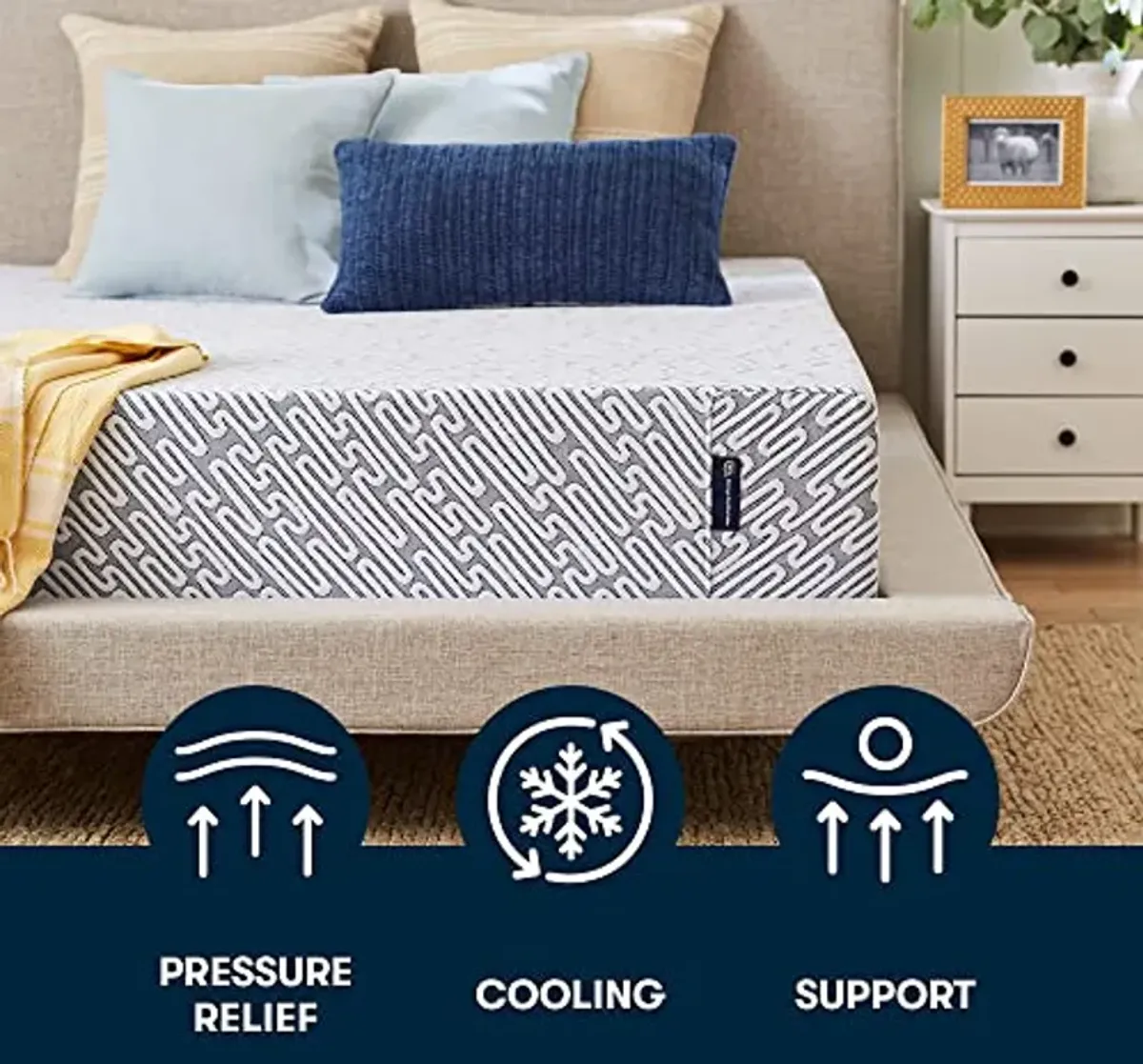 Serta - 11 inch Amazon Exclusive Cooling Gel Memory Foam Mattress, Queen Size, Firm, Supportive, CertiPur-US Certified, 100-Night Trial - Restored Rest