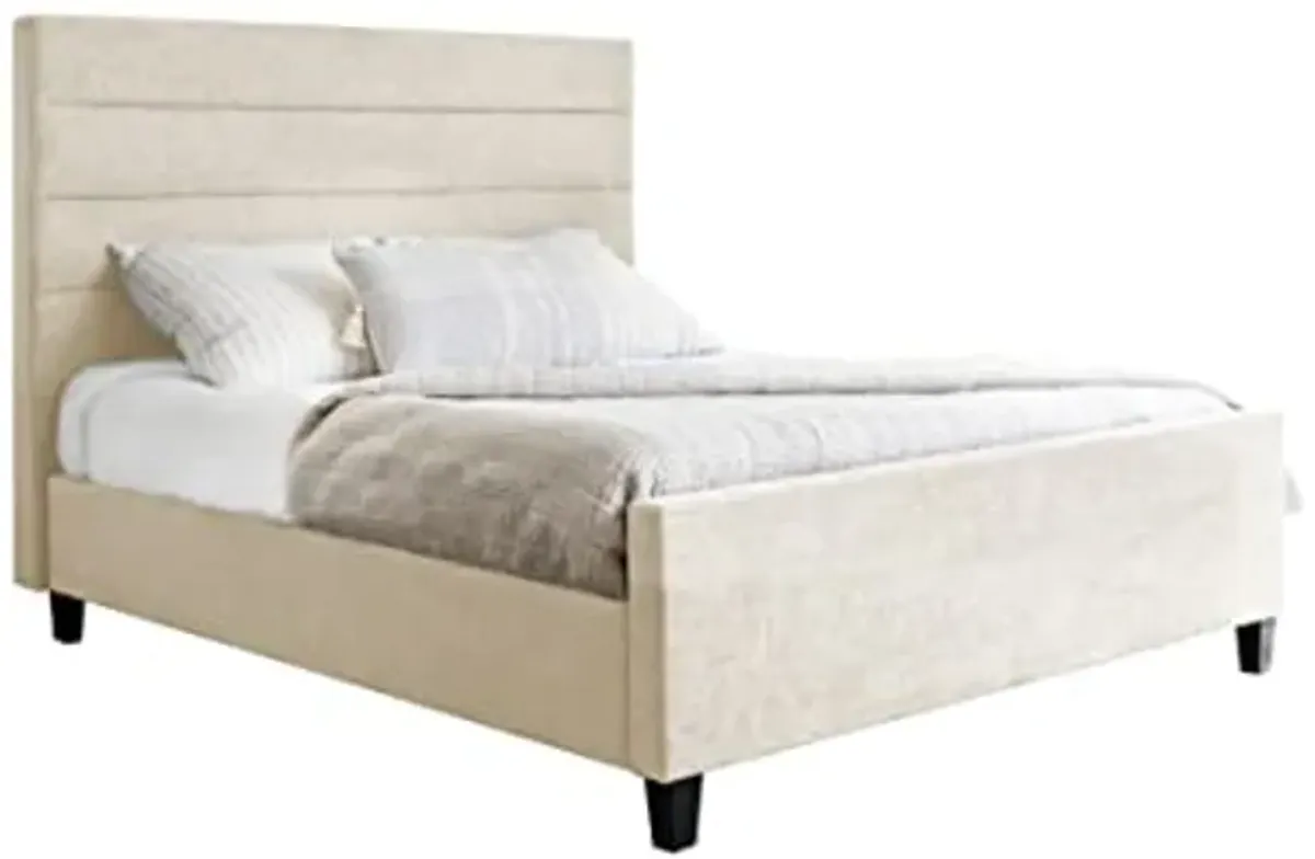 Abbyson Living Upholstered King Bed, Cream