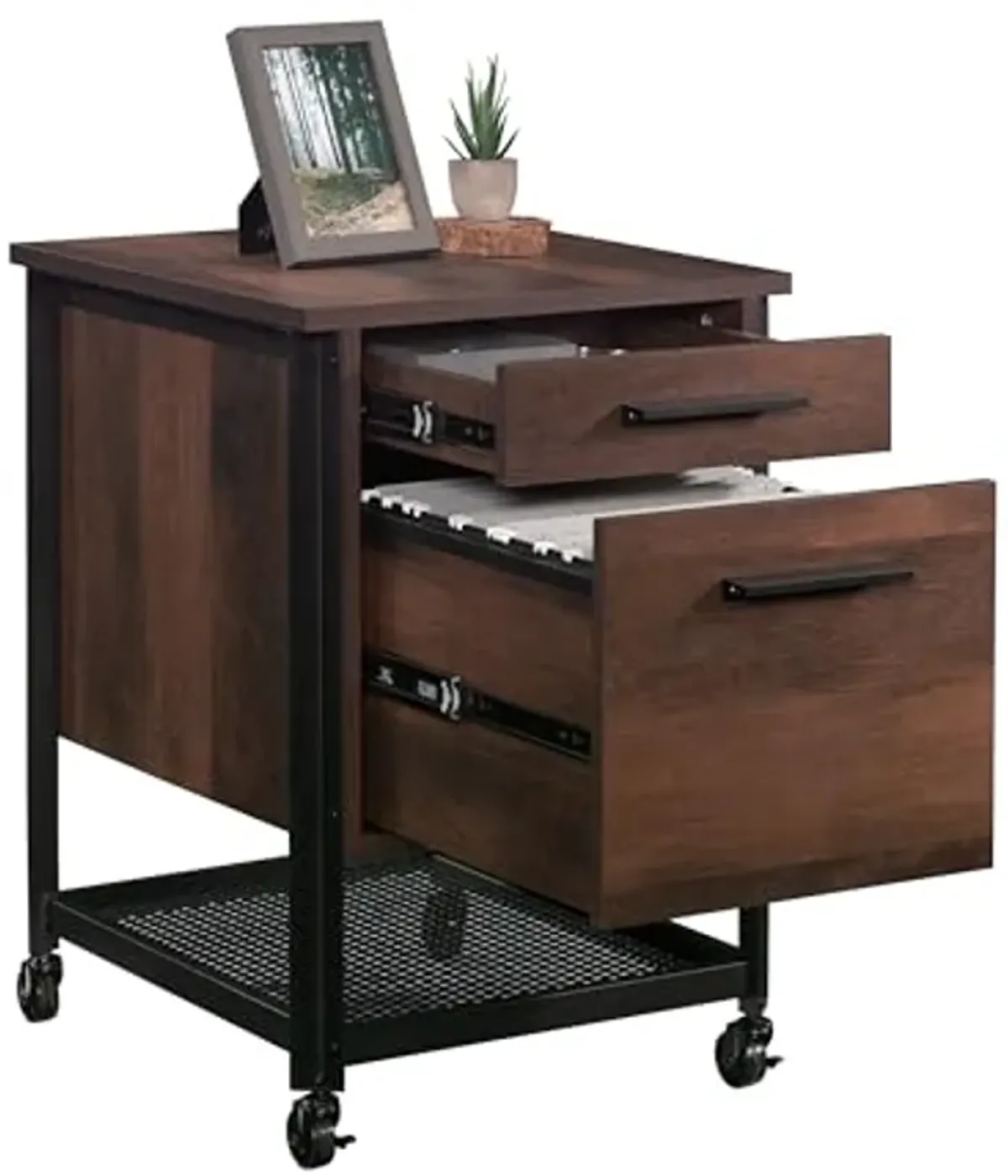 Sauder Briarbrook Mobile File, L: 17.95" x W: 20.32" x H: 26.58", Barrel Oak Finish