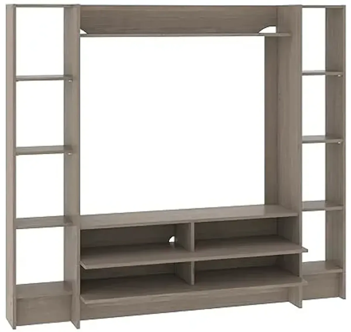 Sauder Beginnings Wall System TV Credenza, for TVs up to 42", Silver Sycamore Finish