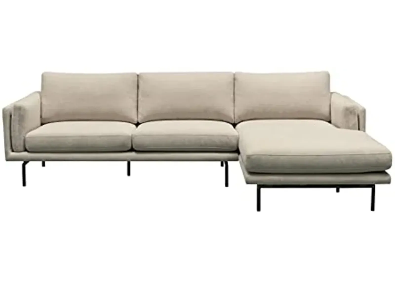 Abbyson Living Avila Leather Sectional - Modern Design, Stain Resistant, High Density Foam, Sectional, Beige